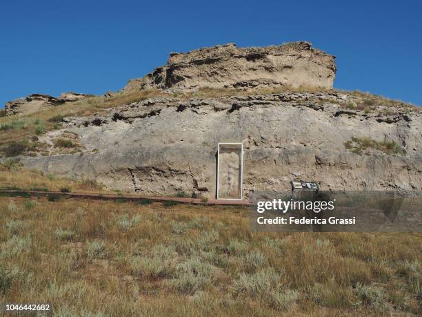 view along the daemonelix trail at agate fossil beds national monument, nebraska - miocene stock pictures, royalty-free photos & images