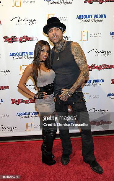 Lupe Fuentes and Evan Seinfeld arrive at Jet at The Mirage Hotel and Casino on October 1, 2010 in Las Vegas, Nevada.