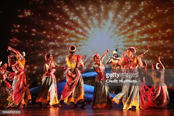 Gujarati dancers perform a traditional Garba dance in Toronto, Ontario, Canada, on September 8, 2018.