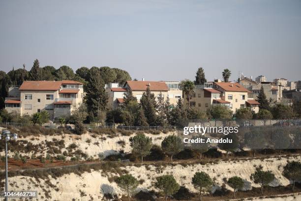 View of Pisgat Ze'ev, a Jewish settlement in East Jerusalem and the largest residential neighborhood in Jerusalem with a population of over 50,000 on...