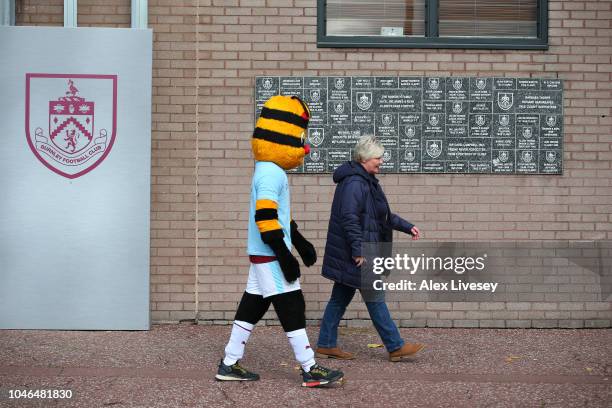 General view outside the stadium prior to the Premier League match between Burnley FC and Huddersfield Town at Turf Moor on October 6, 2018 in...