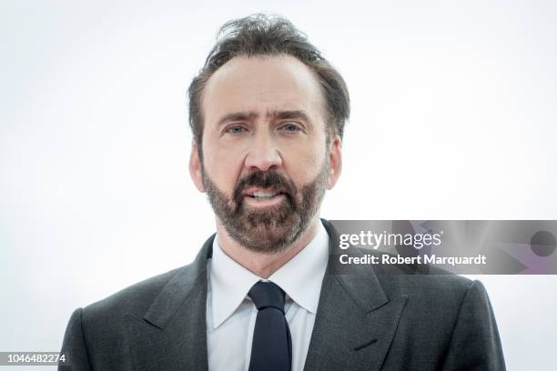 Nicolas Cage poses during a photocall on day three of the Sitges Film Festival 2018 on October 6, 2018 in Sitges, Spain.