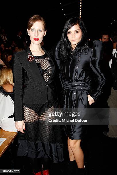 Liz Goldwyn and Leigh Lezark attend the Viktor & Rolf Ready to Wear Spring/Summer 2011 show during Paris Fashion Week at Espace Ephemere Tuileries on...