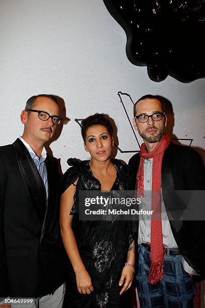 Malika Ayane and Viktor & Rolf attend the Viktor & Rolf Ready to Wear Spring/Summer 2011 show during Paris Fashion Week at Espace Ephemere Tuileries...