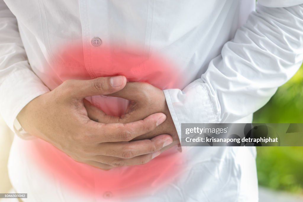 Businessman stomachache