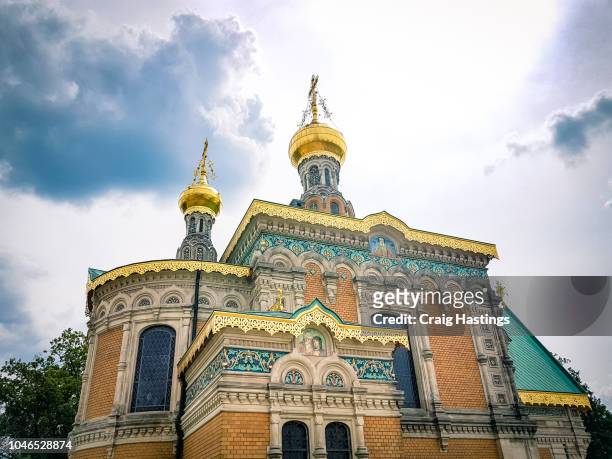 shot of the russian orthodox church of st. maria magdalena nikolaiweg 18, 64287 darmstadt, germany - darmstadt germany stock pictures, royalty-free photos & images