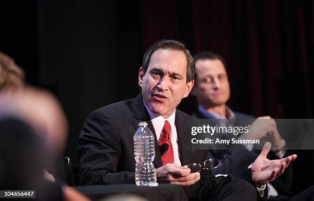 S Rick Santelli speaks at "Tea Party" a panel discussion at the 2010 New Yorker Festival at DGA Theater on October 2, 2010 in New York City.