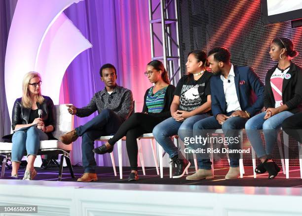 Laurie Dhue - TV Journalist with Youth Activists, Brian Ball, Jasmine Burton, Jaclyn Charger, Nicholas Cousar and Hannah Lucas attend the 2018...
