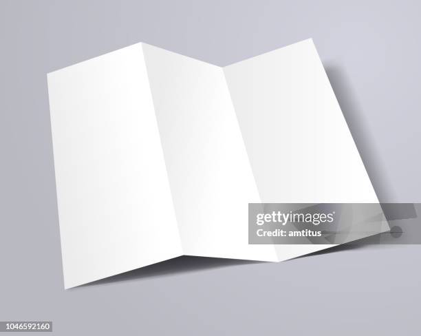 trifold brochure template - magazine mockup stock illustrations