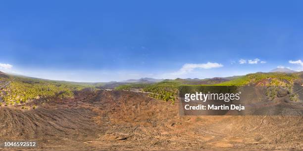 tenerife el teide volcano aerial 360° hdr panorama - hdri 360 - fotografias e filmes do acervo