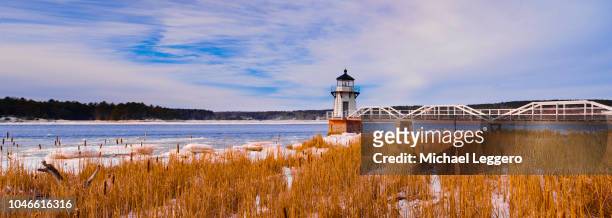 marshall point light station - maine winter stock pictures, royalty-free photos & images