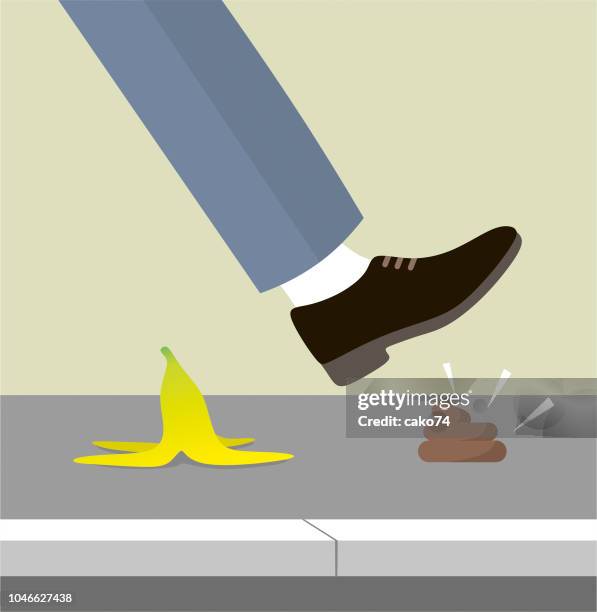 stepping on shit - shoes stock illustrations