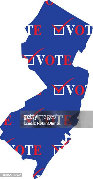 new jersey vote map - new jersey icon stock illustrations