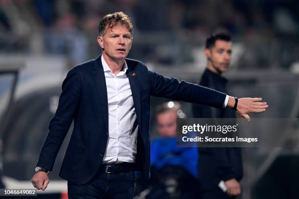 Coach Alfons Groenendijk of ADO Den Haag during the Dutch Eredivisie match between ADO Den Haag v FC Groningen at the Cars Jeans Stadium on October...