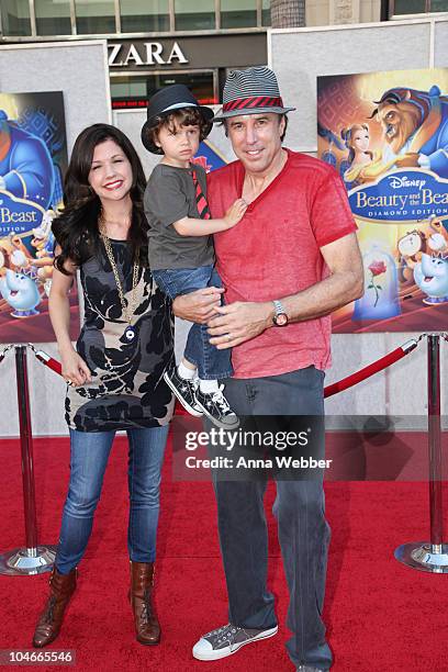 Susan Yeagley, Gable Ness Nealon and actor Kevin Nealon arrive at the Walt Disney Studios Home Entertainment Hosts A Sing-A-Long Premiere Of "Beauty...