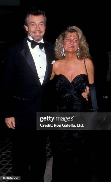 Producer Stephen Cannell and wife Marcia Finch attending 47th Annual Golden Globe Awards on January 20, 1990 at the Beverly Hilton Hotel in Beverly...