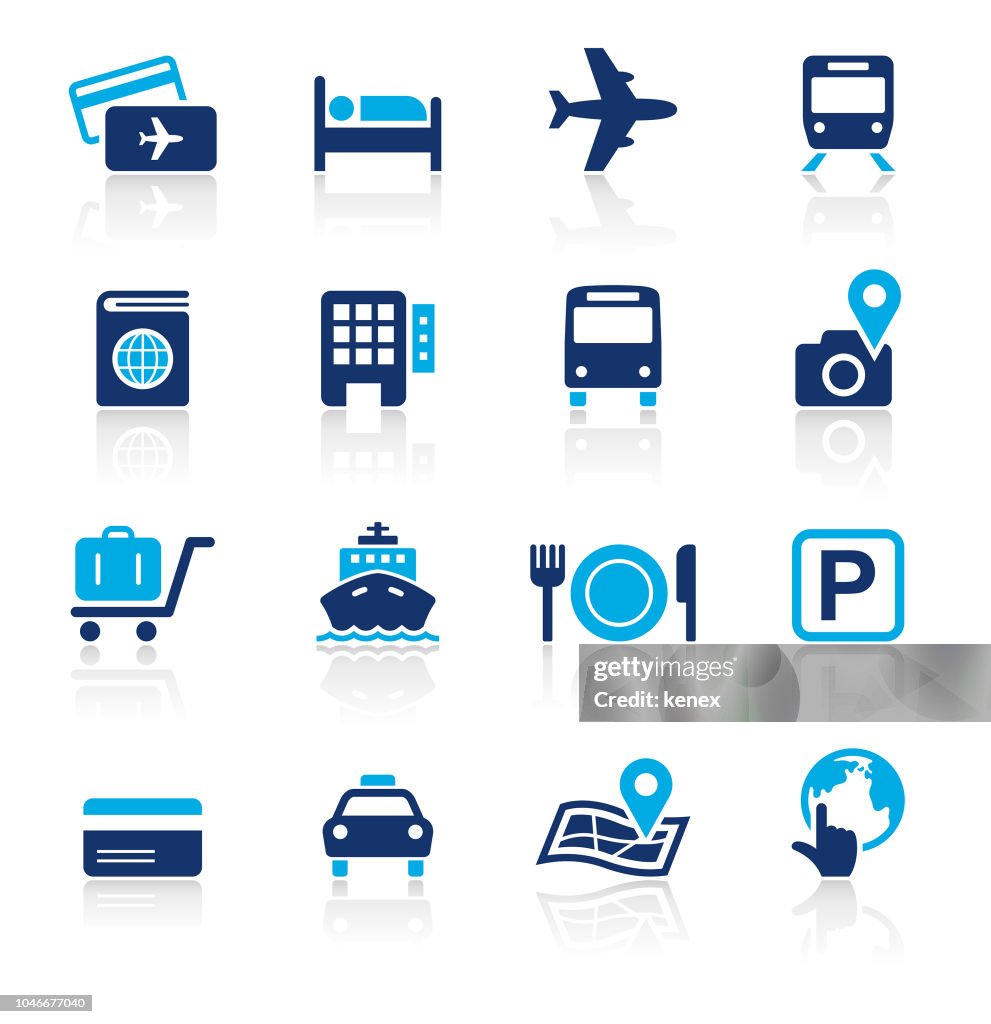 Travel Two Color Icons Set