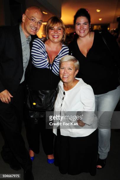 Benoist Gérard, actresses Michele Bernier, Mimie Mathy and Charlotte Gaccio attend the 'Ces Amours La' Premiere at the UGC Normandie on September 12,...
