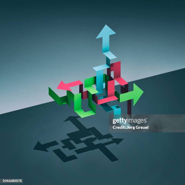 interlaced arrows - options ストックフォトと画像