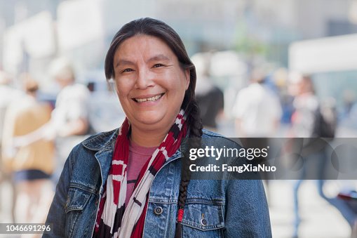 Native American lady street portrait Native American lady street portrait