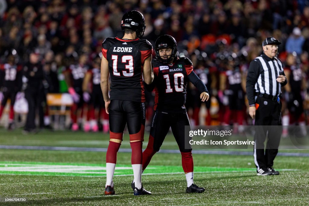 Lewis Ward Ottawa Redblacks kicker Lewis Ward is congratulated on his field goal ...