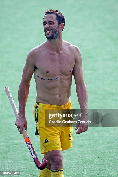 Mark Knowles of Australia looks on at the Major Dhyan Chand Stadium ahead of the Delhi 2010 Commonwealth Games, which open this evening, on October...