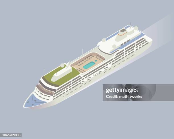 isometric cruise ship illustration - cruise ship stock illustrations