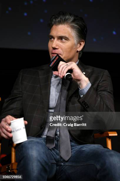 Actor Anson Mount speaks onstage at the Star Trek: Discovery panel during New York Comic Con at The Hulu Theater at Madison Square Garden on October...