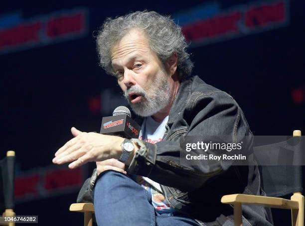 Curtis Armstrong speaks onstage at the American Dad! panel during 2018 New York Comic Con at on October 6, 2018 in New York City.