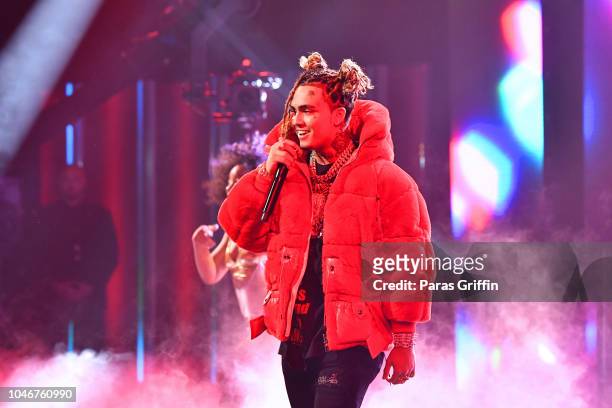 Lil Pump performs onstage during the BET Hip Hop Awards 2018 at Fillmore Miami Beach on October 6, 2018 in Miami Beach, Florida.