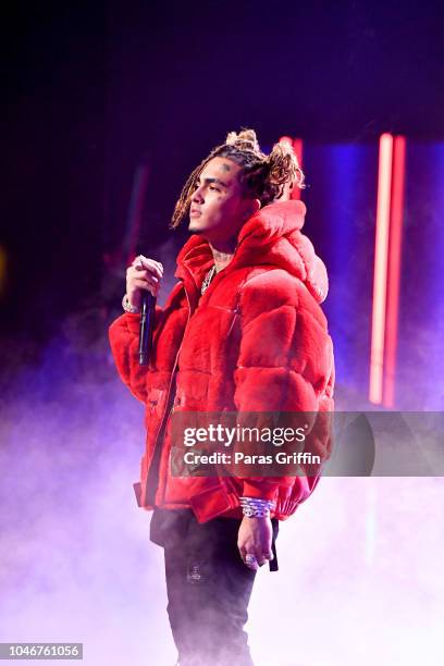 Lil Pump performs onstage during the BET Hip Hop Awards 2018 at Fillmore Miami Beach on October 6, 2018 in Miami Beach, Florida.