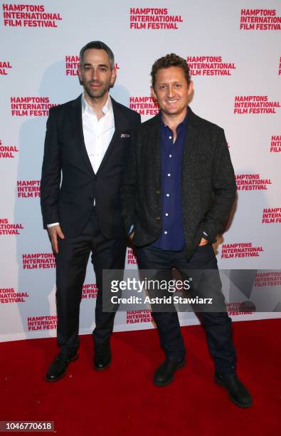 Producer Glen Zipper and Director Alex Winter attend the photo call for "The Panama Papers" at UA East Hampton Cinema 6 during Hamptons International...