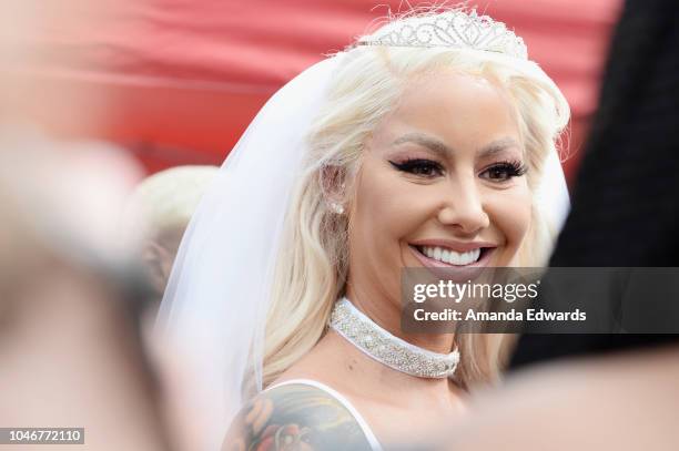 Model Amber Rose attends the 4th Annual Amber Rose SlutWalk on October 6, 2018 in Los Angeles, California.