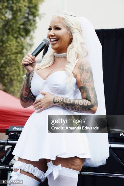 Model Amber Rose attends the 4th Annual Amber Rose SlutWalk on October 6, 2018 in Los Angeles, California.