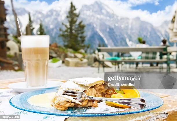 dessert in alpine mountains. - austria food stock pictures, royalty-free photos & images