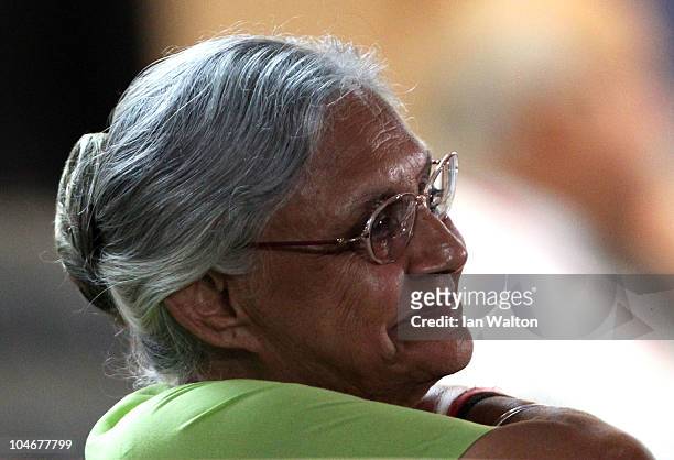 Delhi Chief Minister Sheila Dikshit looks on during the Opening Ceremony for the Delhi 2010 Commonwealth Games at Jawaharlal Nehru Stadium on October...