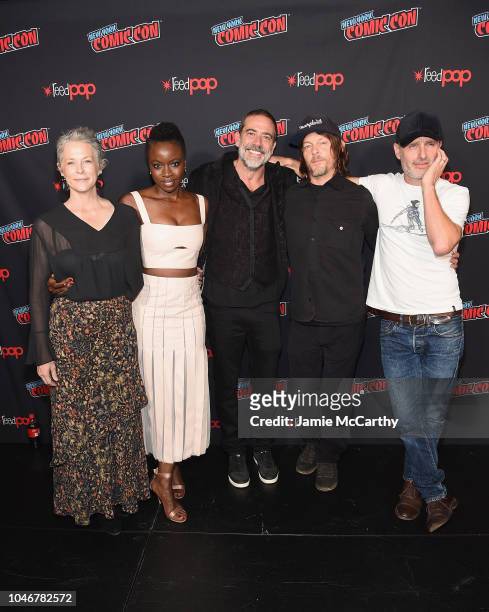 Melissa McBride, Danai Gurira, Jeffrey Dean Morgan, Norman Reedus, and Andrew Lincoln attend the NYCC panel and fan screening of "The Walking Dead"...
