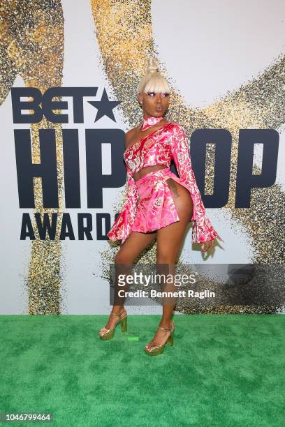 Asian Doll arrives at the BET Hip Hop Awards 2018 at Fillmore Miami Beach on October 6, 2018 in Miami Beach, Florida.