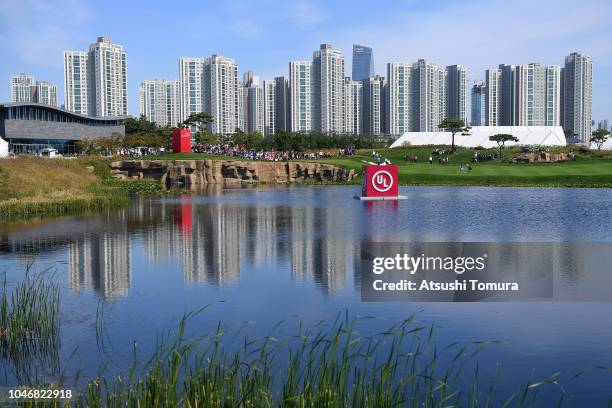 General view of the 9th hole on day four of the UL International Crown at Jack Nicklaus Golf Club on October 7, 2018 in Incheon, South Korea.
