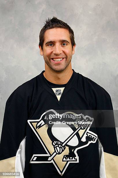 Maxime Talbot of the Pittsburgh Penguins poses for his official headshot for the 2010-2011 NHL season September 17, 2010 in Pittsburgh, Pennsylvania.
