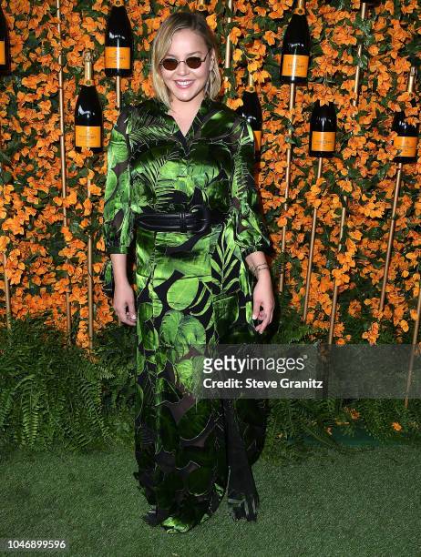 Abbie Cornish arrives at the 9th Annual Veuve Clicquot Polo Classic Los Angeles at Will Rogers State Historic Park on October 6, 2018 in Pacific...
