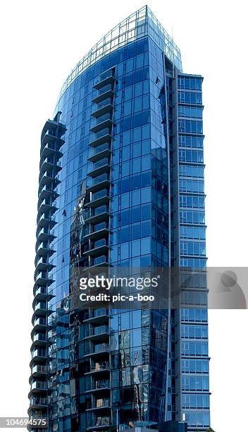 isolated high rise building - skyscraper stock pictures, royalty-free photos & images