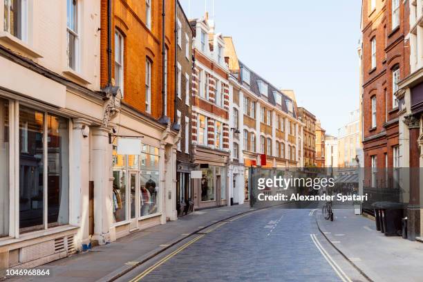 empty street in marylebone district, london, england - high street stock pictures, royalty-free photos & images