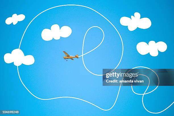 crazy airplane - vapor trail stock illustrations