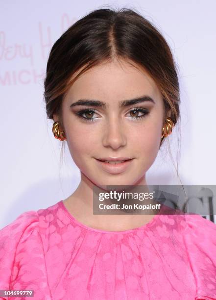 Actress Lily Collins arrives at Teen Vogue's 8th Annual Young Hollywood Party at Paramount Studios on October 1, 2010 in Hollywood, California.