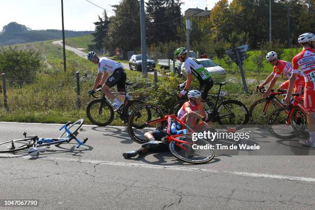 Davide Ballerini of Italy and Team Androni Giocattoli / Mikel Landa Meana of Spain and Movistar Team / Ian Stannard of Great Britain and Team Sky /...