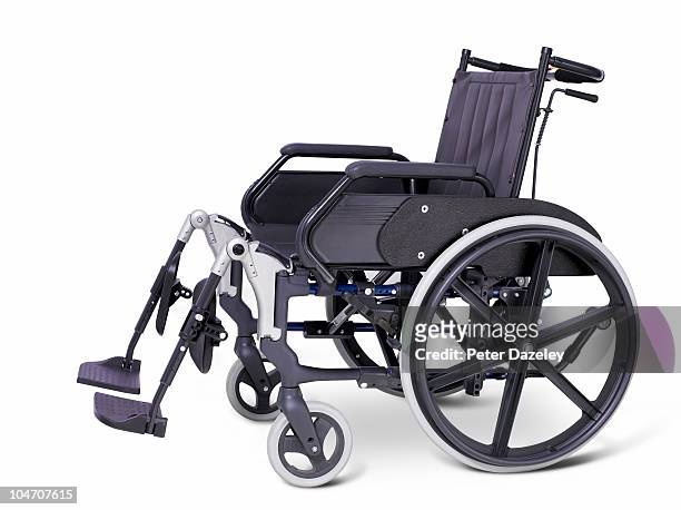 hospital wheelchair on white background - wheelchair stock pictures, royalty-free photos & images