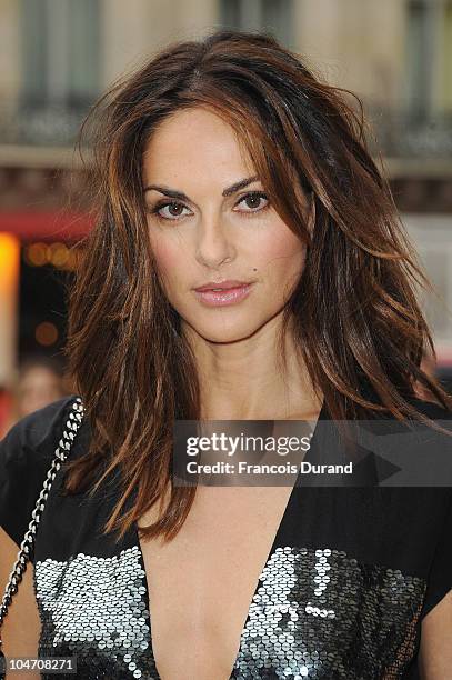 Tasha de Vasconcelos arrives for the Stella McCartney Ready to Wear Spring/Summer 2011 show during Paris Fashion Week at Opera Garnier on October 4,...