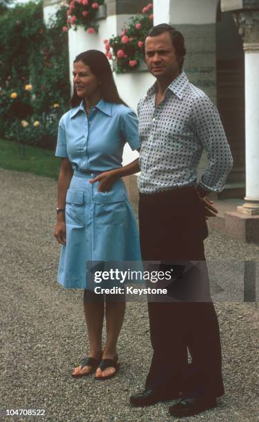 Queen Silvia and King Carl Gustaf XVI of Sweden in 1976.