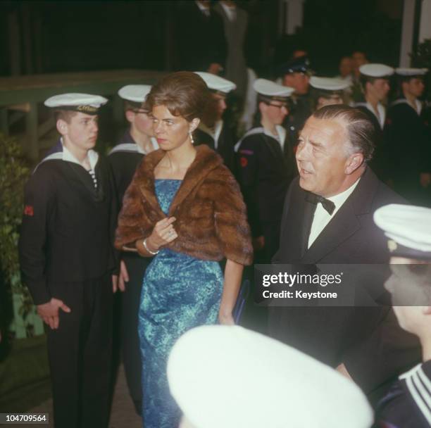 Princess Margaretha and Prince Bertil of Sweden during the silver wedding celebrations of Queen Juliana and Prince Bernhard of the Netherlands in...